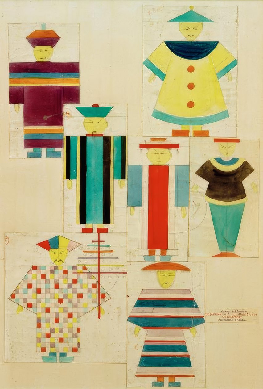 夜莺到7个小雕像 作者 奥斯卡·施勒默（Oskar Schlemmer）