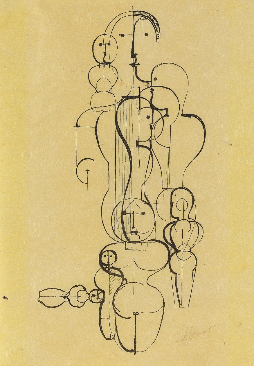 同心组：图K1 同心组：图K1，1922年。 作者 奥斯卡·施勒默（Oskar Schlemmer）