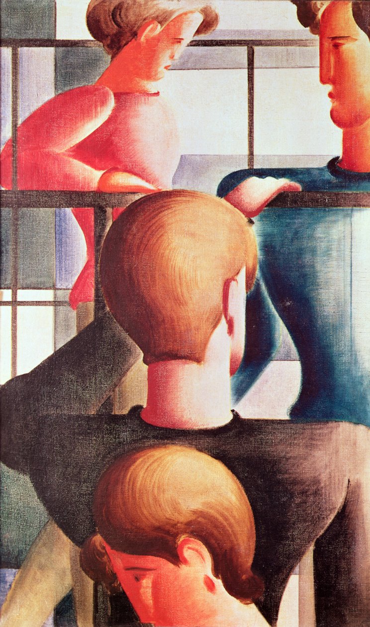 栏杆边的群体 作者 奥斯卡·施勒默（Oskar Schlemmer）
