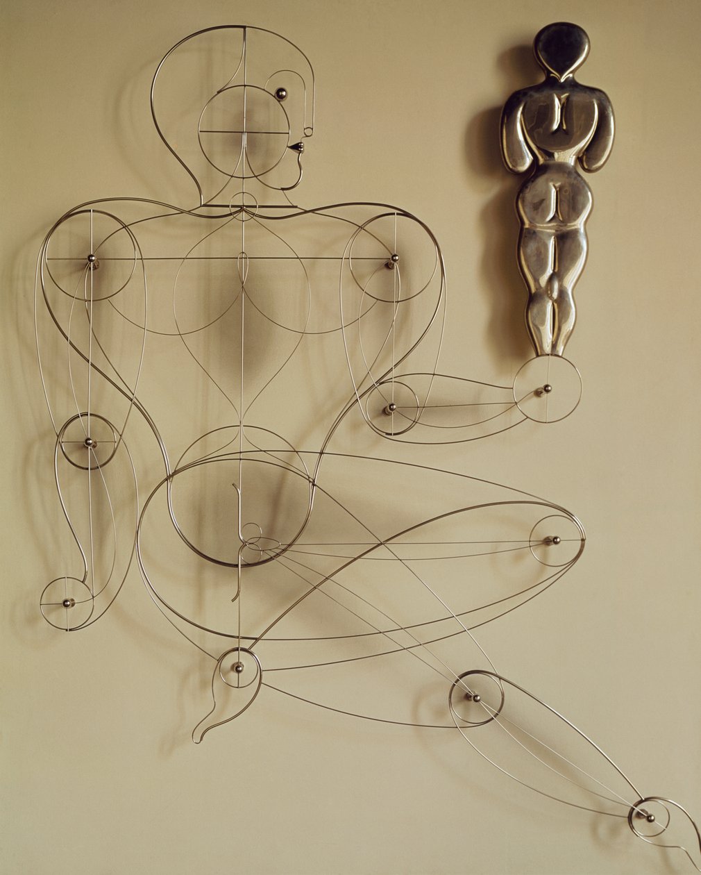 人，手拿后视图的线图 作者 奥斯卡·施勒默（Oskar Schlemmer）