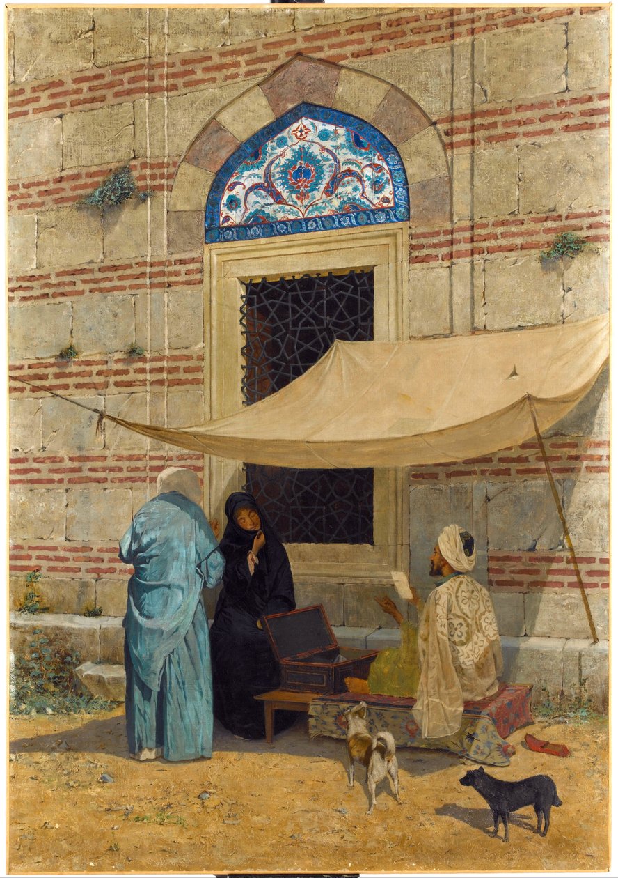 Public Scribe - Peinture de Osman Hamdi Bey (1842-1910) - 1910 - Oil on canvas - 110x77 - Sakip Sabanci Museum, Istanbul 作者 奥斯曼哈姆迪贝