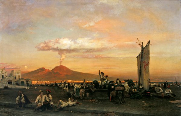 1859年在那不勒斯的码头区 作者 奥斯瓦尔德·阿亨巴赫