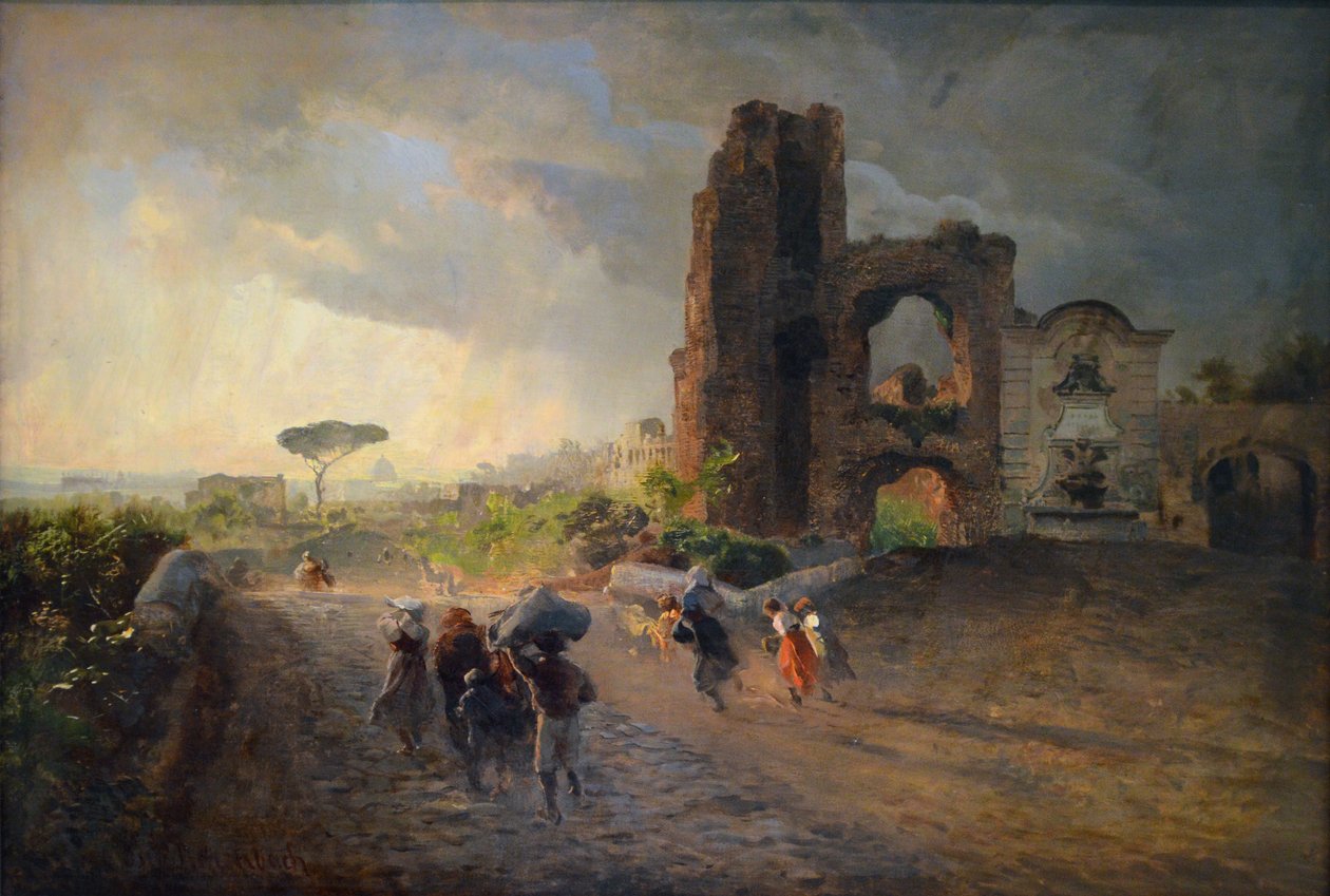 法语：Paysage romain 罗马景观 作者 奥斯瓦尔德·阿亨巴赫