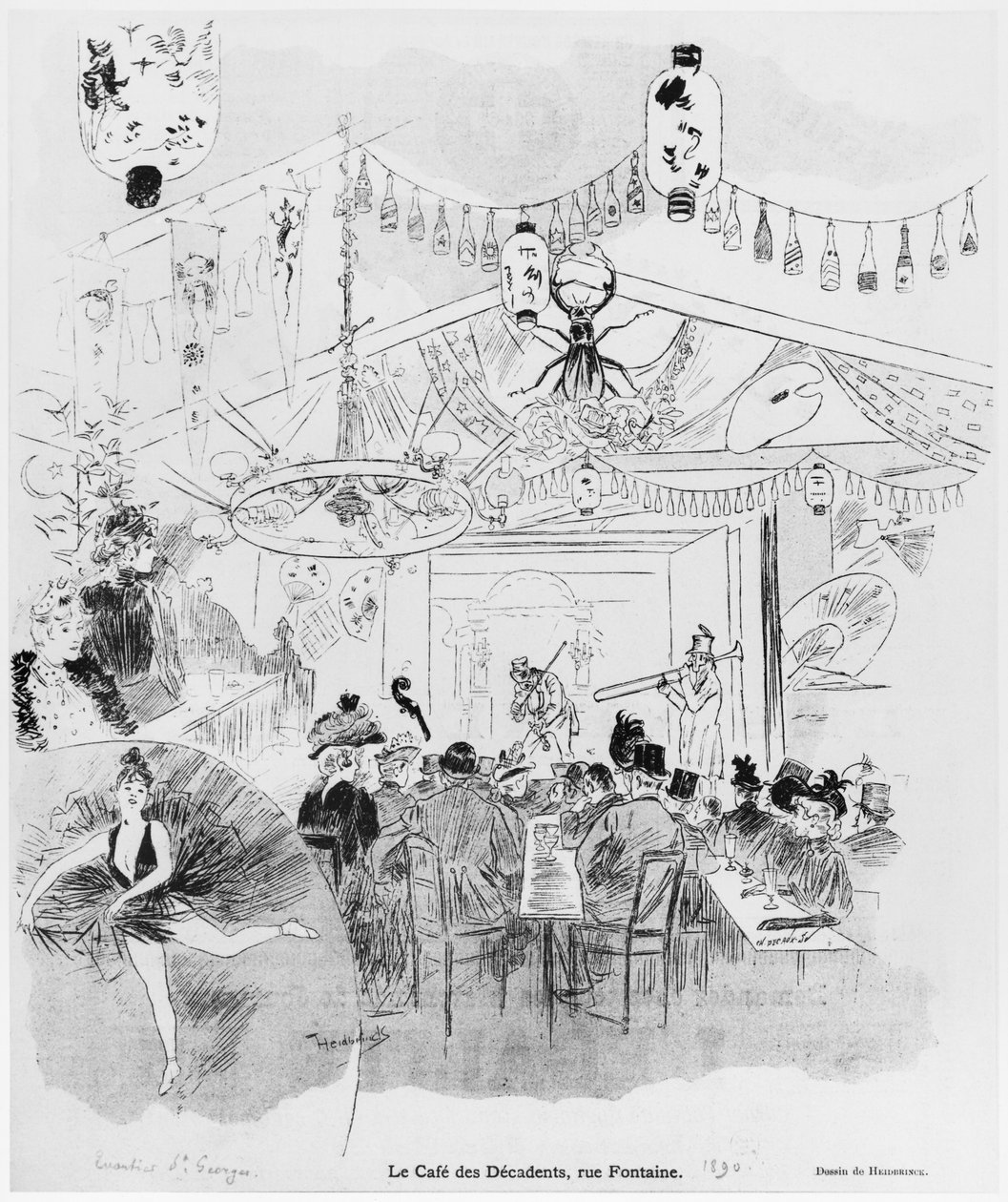 Decadents Cafe，16bis rue Fontaine，巴黎，1890年 作者 奥斯瓦尔德·海德布林克