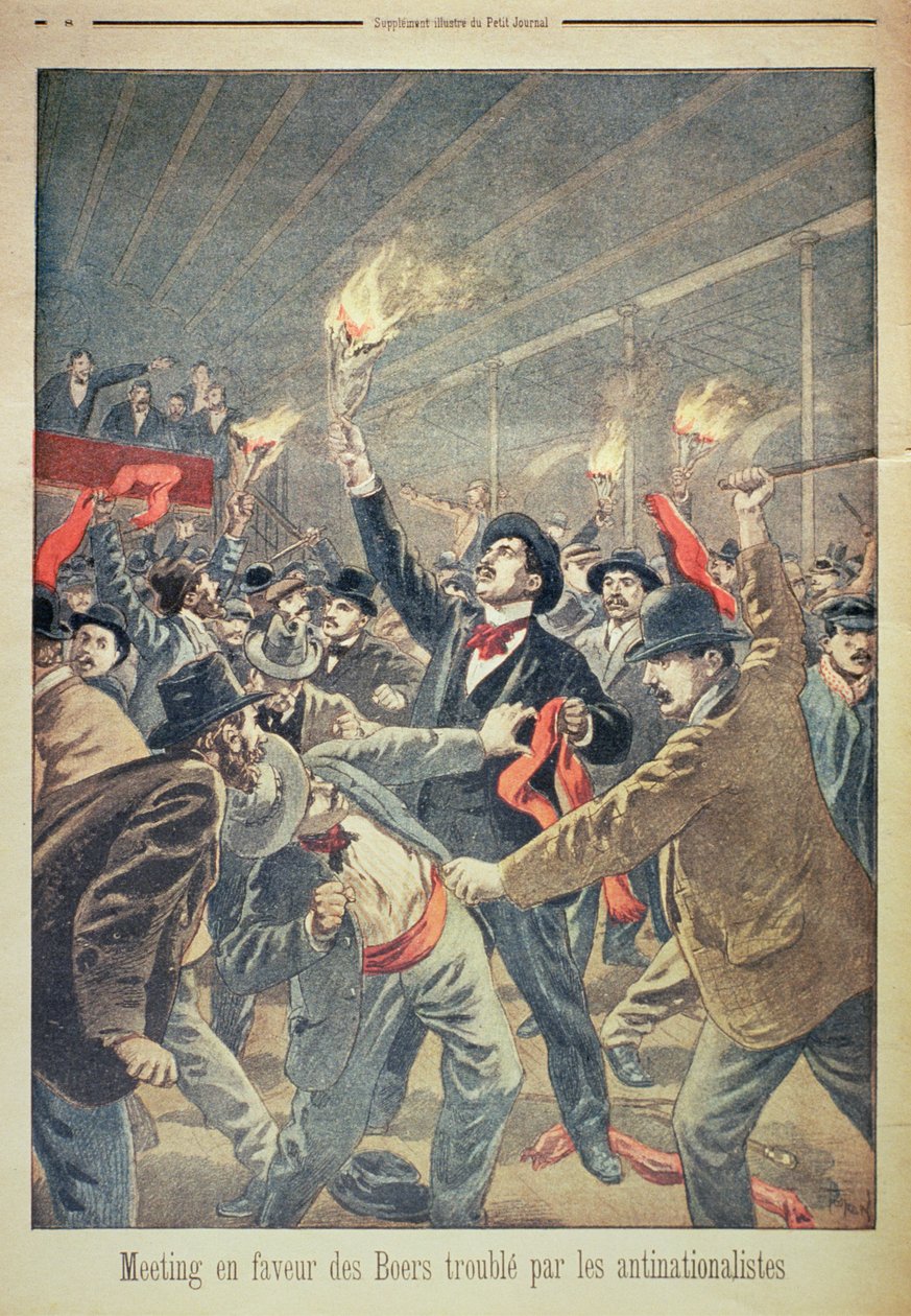 一场有利于被反国民主义者破坏的布尔人的会议，来自Le Petit Journal的插图，1899年 作者 奥斯瓦尔多·托法尼（Oswaldo Tofani）