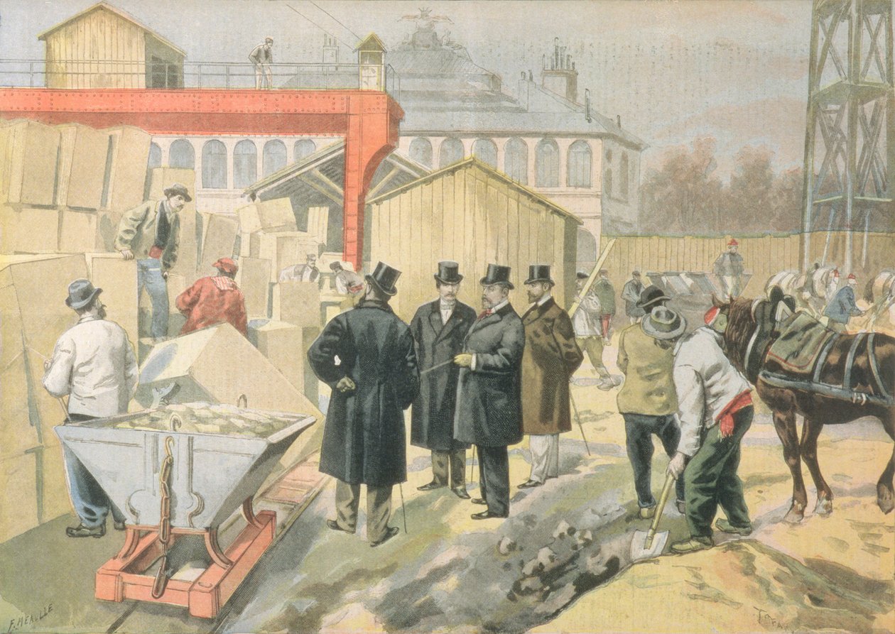 威尔士亲王（1841-1910）参观1900年世界博览会建筑工地，来自&39;Le Petit Journal&39;，1898年3月20日 作者 奥斯瓦尔多·托法尼（Oswaldo Tofani）