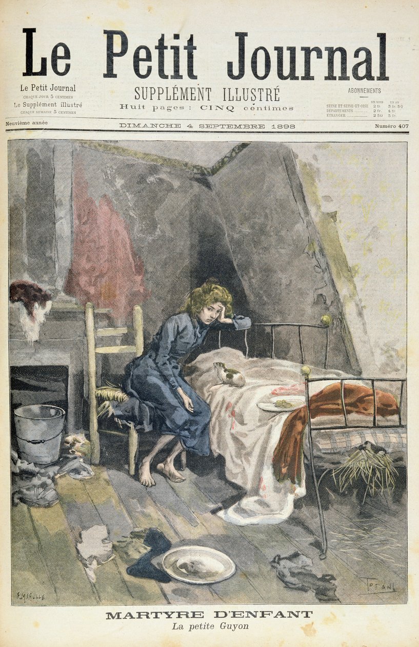 描绘儿童殉道的标题页，小Guyon，插图来自Le Petit Journal的插图补充，1898年9月4日 作者 奥斯瓦尔多·托法尼（Oswaldo Tofani）