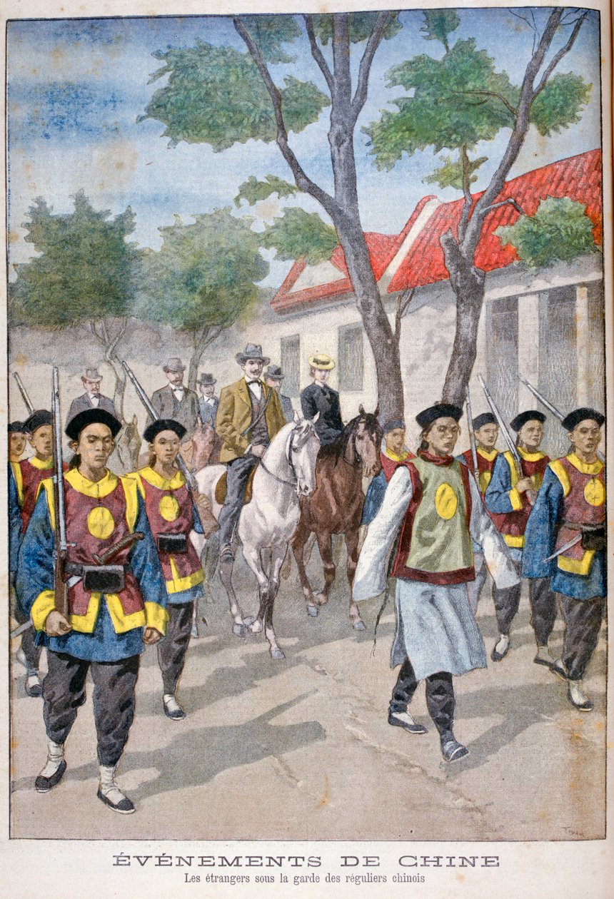 1900年，在中国正规部队的监视下的外国人。 作者 奥斯瓦尔多·托法尼（Oswaldo Tofani）