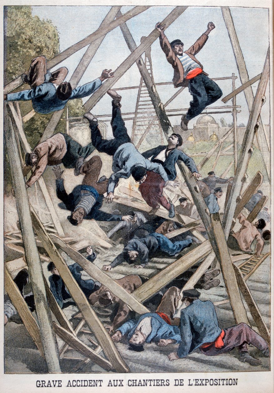 1900年，1899年，巴黎世界博览会博览会的建筑工地发生严重事故 作者 奥斯瓦尔多·托法尼（Oswaldo Tofani）