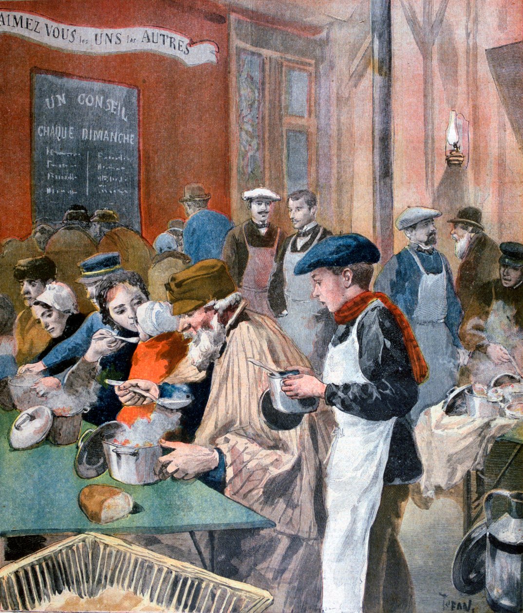 学生的慈善事业，1894年在巴黎Butte-aux-Cailles的汤室 作者 奥斯瓦尔多·托法尼（Oswaldo Tofani）