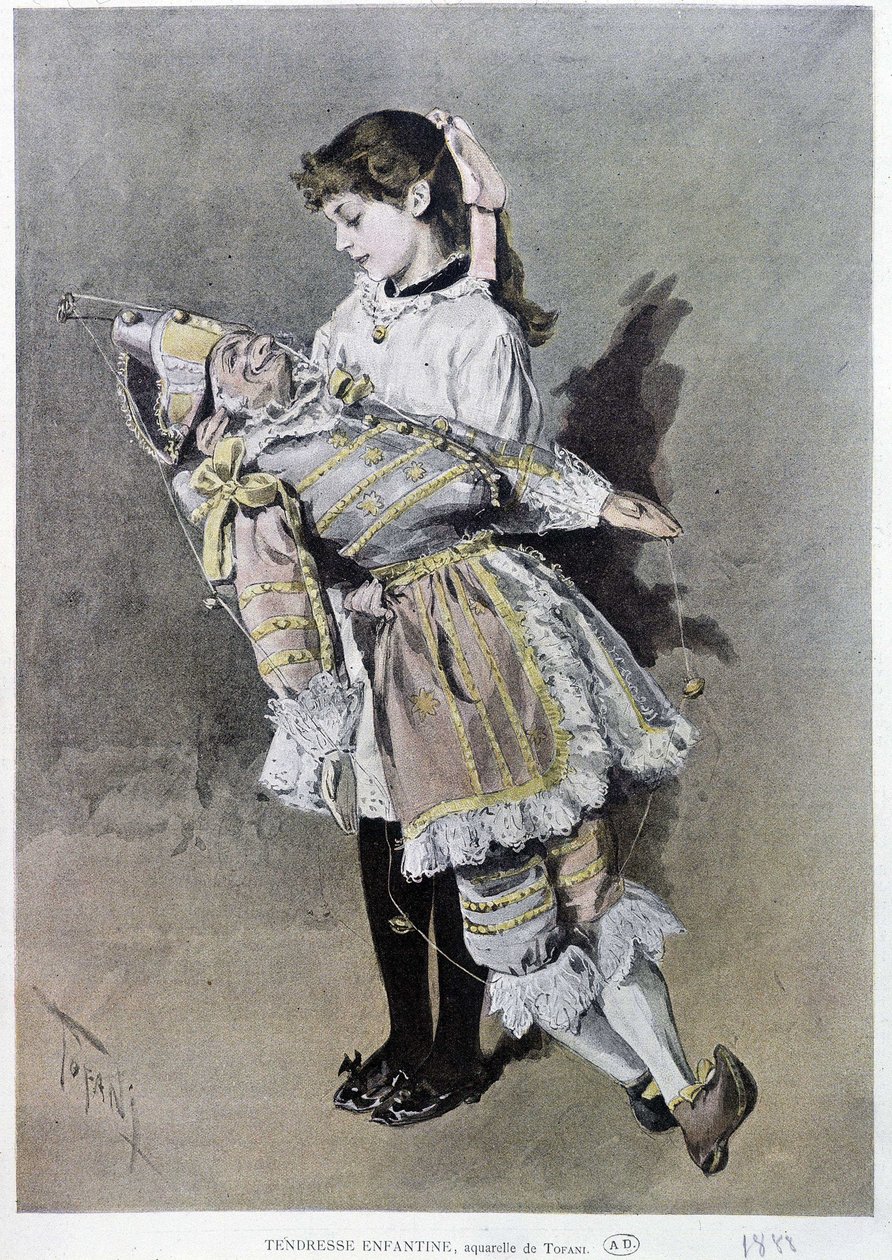 Childborn tenderness: girl and her puppet 作者 奥斯瓦尔多·托法尼（Oswaldo Tofani）