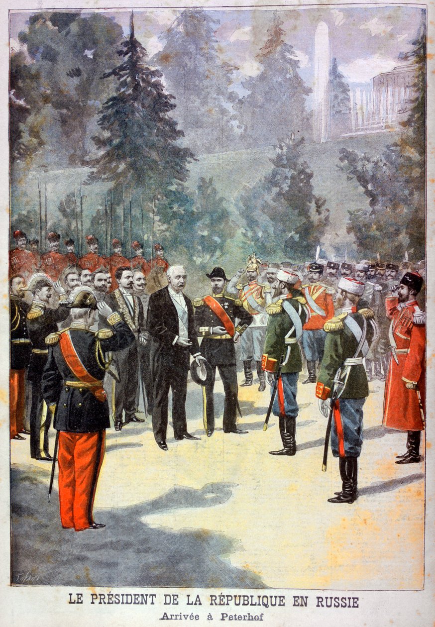 法国总统费利克斯·福雷（Felix Faure）于1897年在俄罗斯圣彼得堡的彼得夏宫（Peterhof）受到接待 作者 奥斯瓦尔多·托法尼（Oswaldo Tofani）