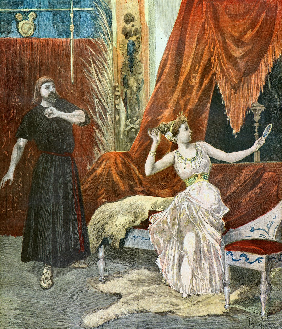 Sibyl Sanderson 和 Francisque Delmas 作者 奥斯瓦尔多·托法尼（Oswaldo Tofani）