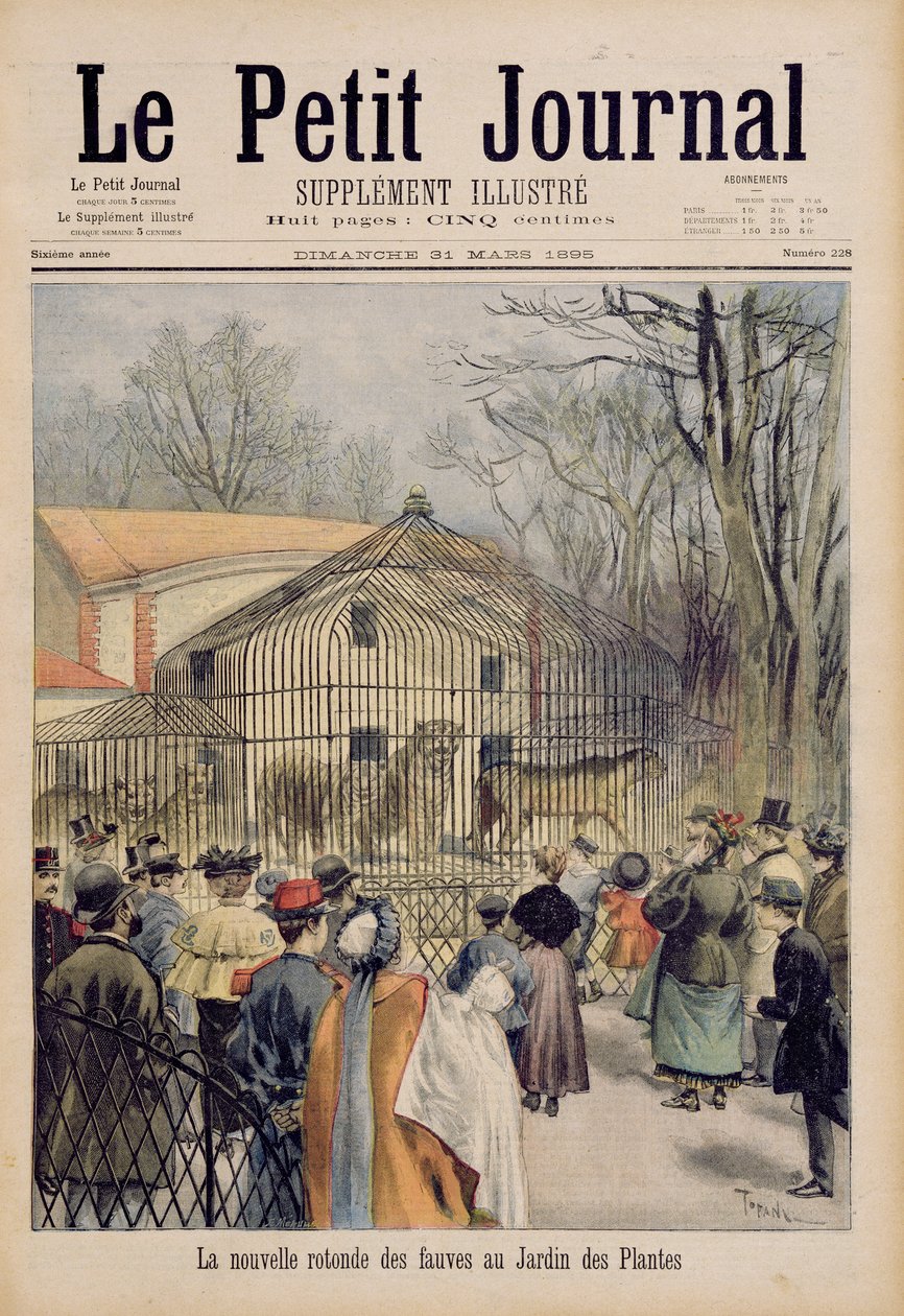 Jardin des Plantes的New Wildcat House，来自&39;Le Petit Journal&39;，1895年3月31日 作者 奥斯瓦尔多·托法尼（Oswaldo Tofani）