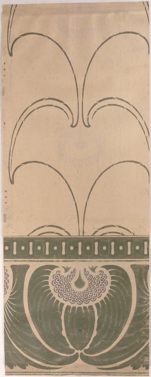 法索壁纸设计，约。 1900年，由曼海姆的Tapetenfabrik Engelhard制造， 作者 奥托·埃克曼