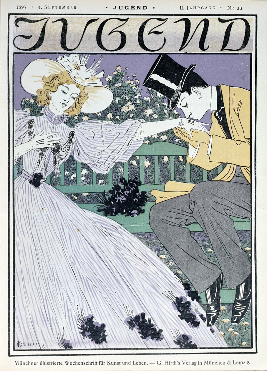 1897年9月4日，慕尼黑&39;Jugend&39;杂志的封面插图 作者 奥托·埃克曼