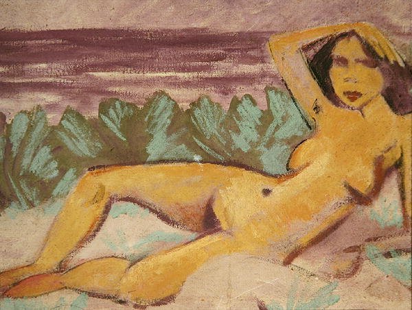 斜倚裸体，c.1914（正面看见178118） 作者 奥托穆勒