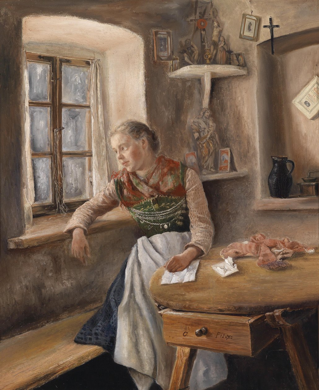 在窗口的女孩 作者 奥托·皮尔兹（Otto Piltz）
