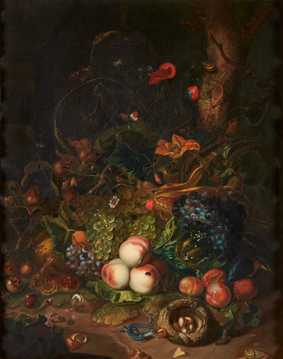 水果和花朵的静物（布面油画） 作者 奥托（后）Marseus van Schrieck