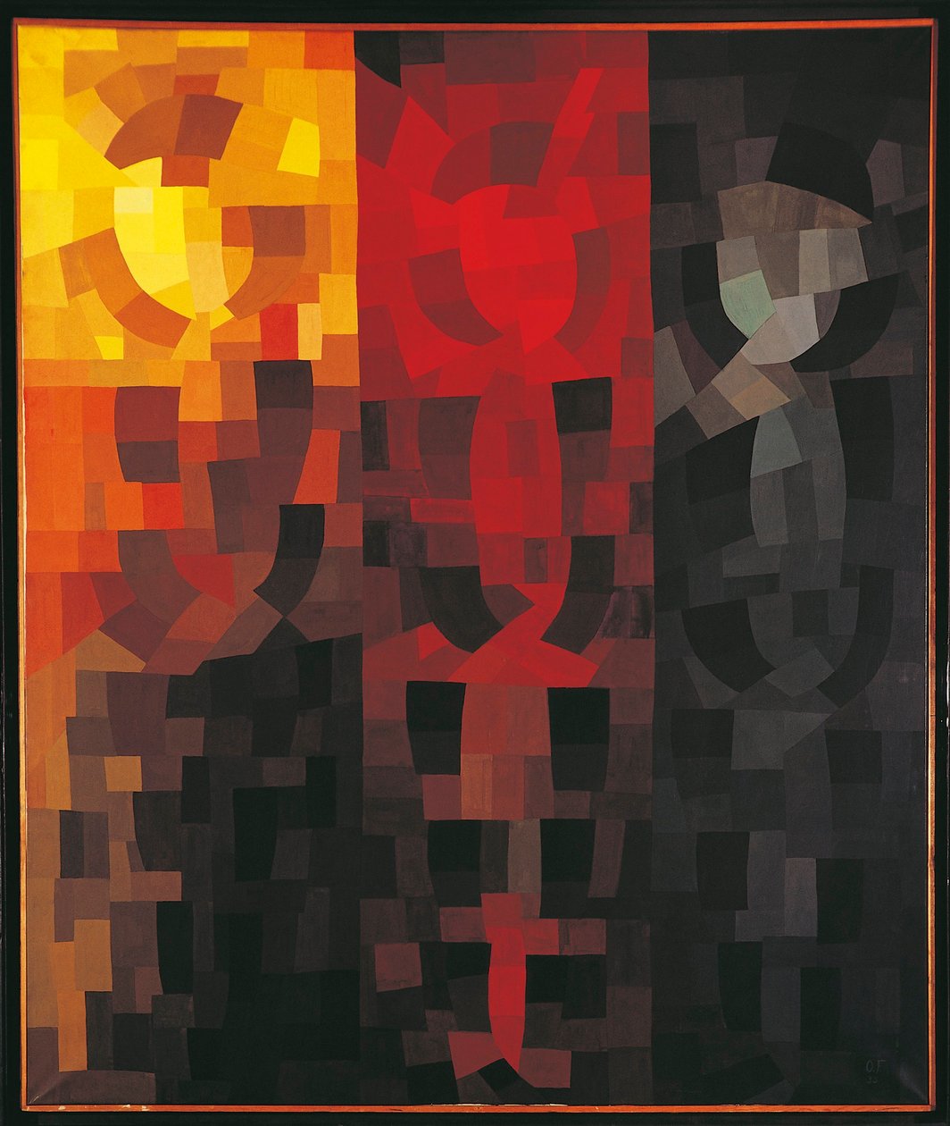 法国，巴黎，1935 年 12 月的构图，三联画卡通 作者 奥托·弗罗因德利希