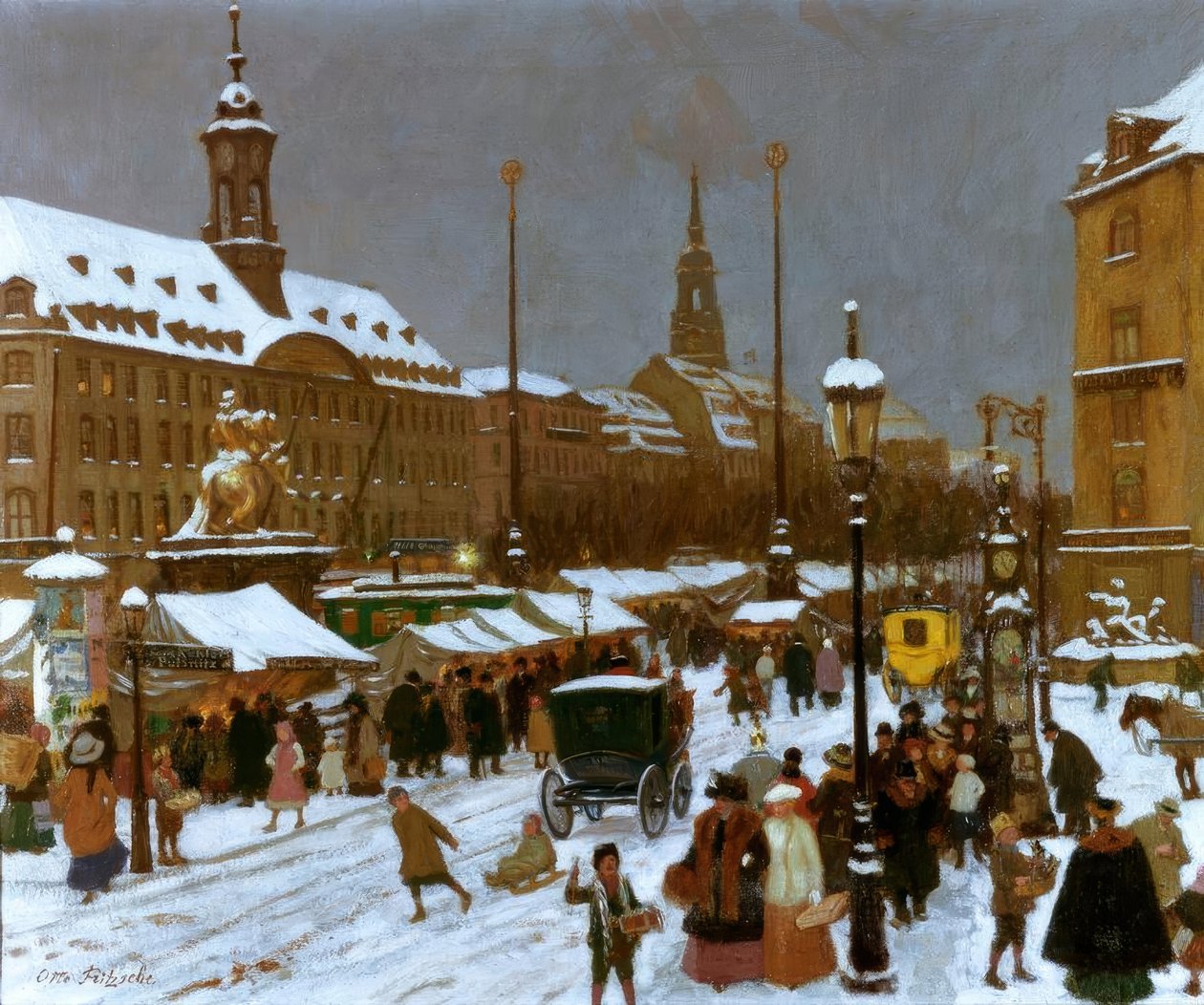 纽马克市场上的Striezelmarkt 作者 奥托·弗里茨切（Otto Fritzsche）