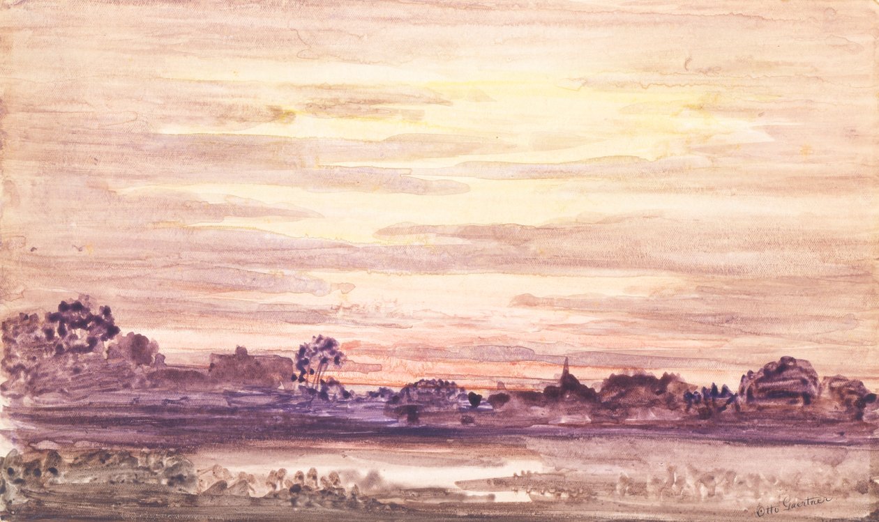 暴风雨后的夕阳，约1900年。 作者 奥托·盖特纳