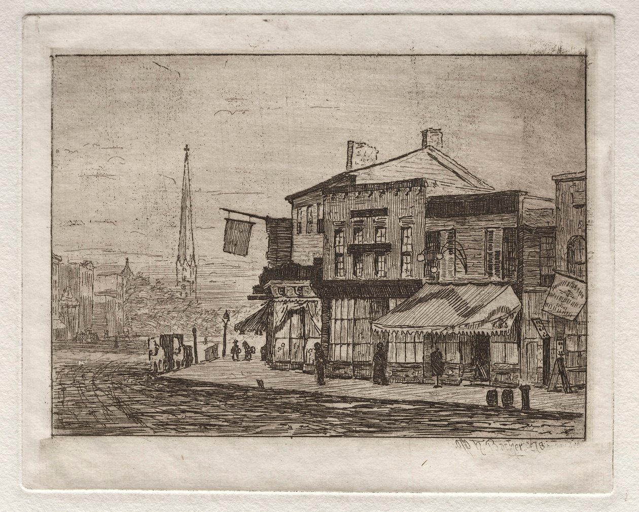 克利夫兰，伍德兰大街和鹰街，1878年。 作者 奥托·H·巴赫