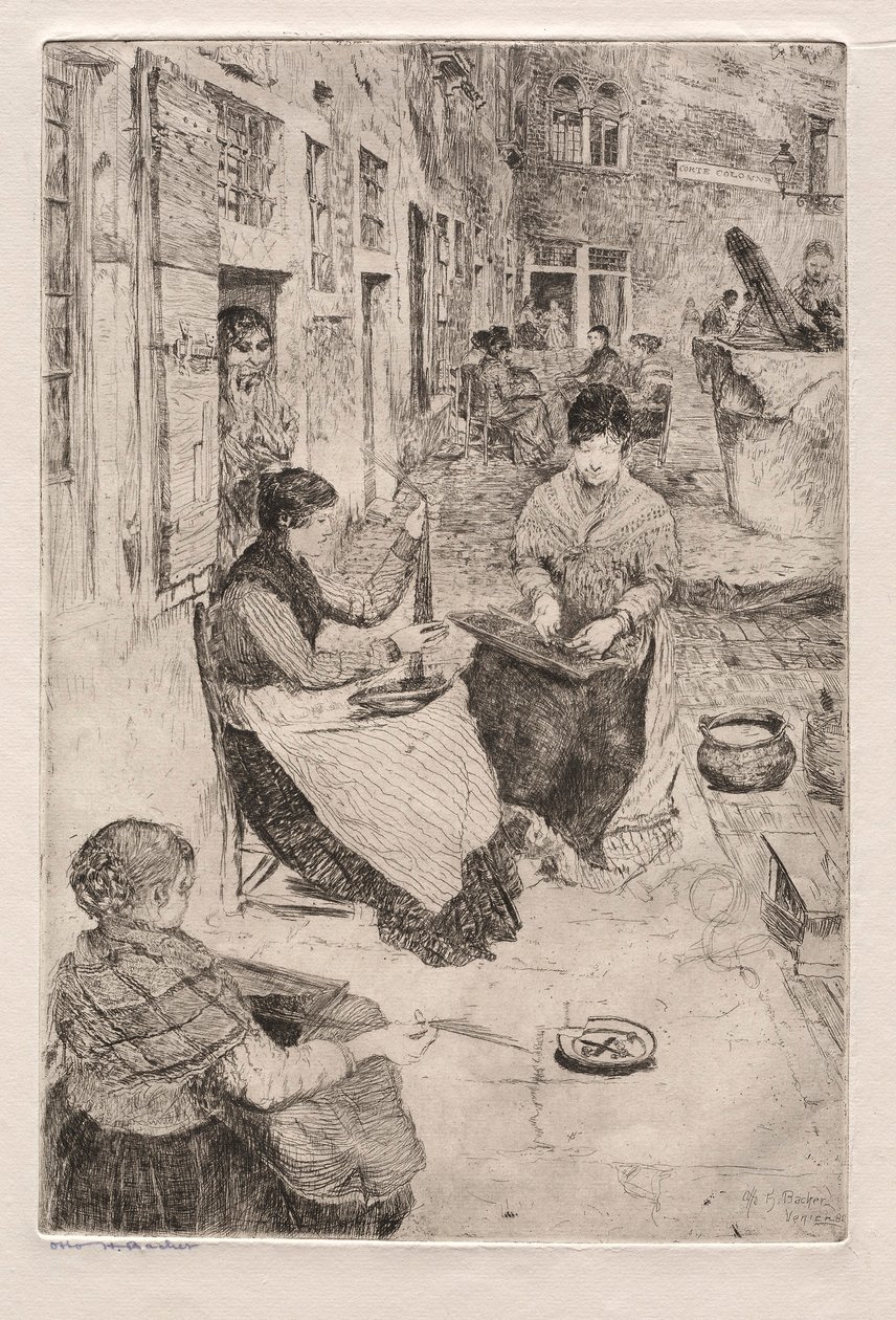 威尼斯蚀刻：串珠机，1882年。 作者 奥托·H·巴赫