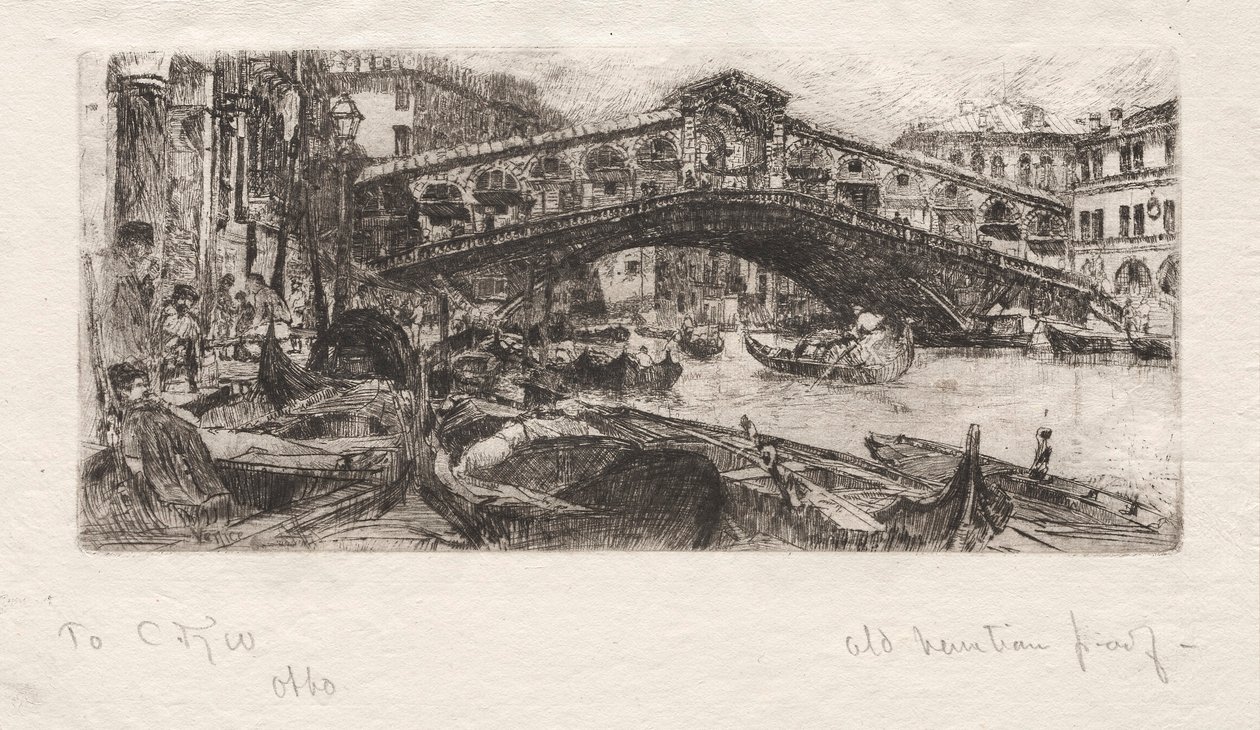 里亚托（Rialto），威尼斯，1880年。 作者 奥托·H·巴赫