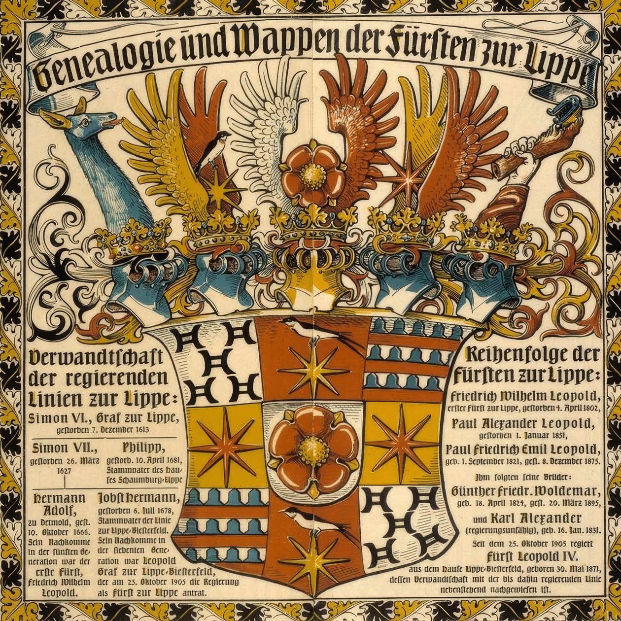 Genealogie und Wappen der Fürsten zu Lippe 作者 奥托·赫普