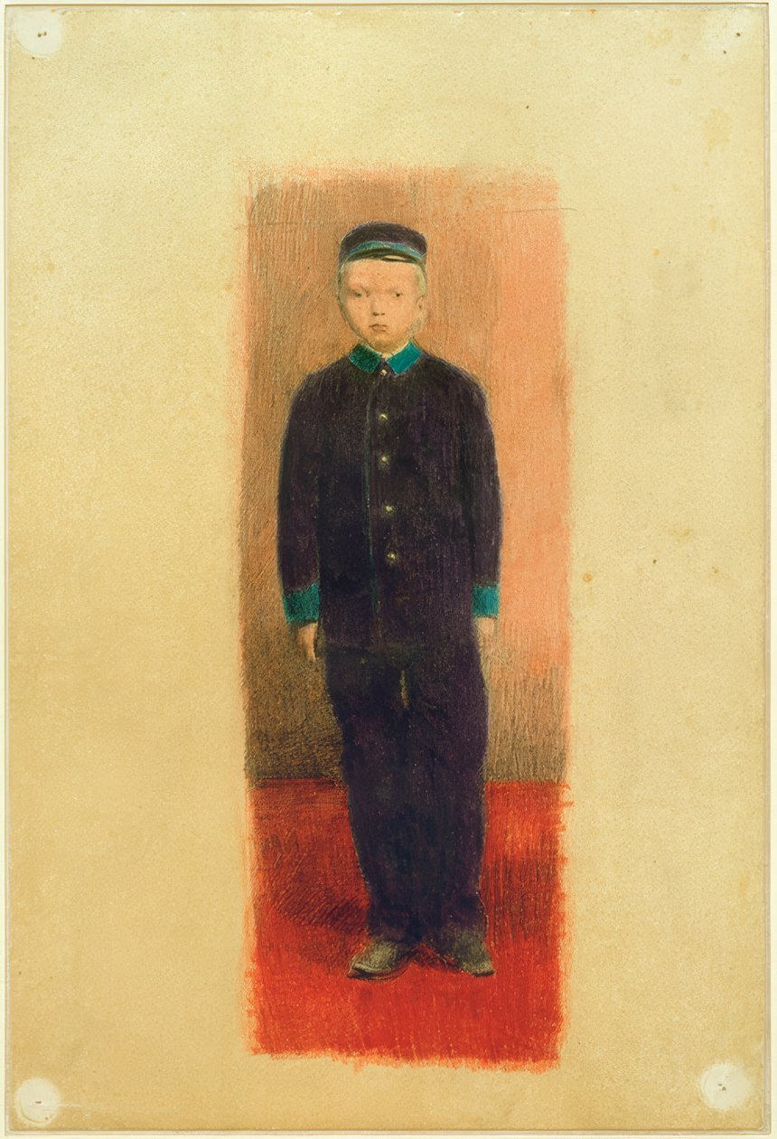 孤儿院制服的自画像（照片后） 作者 奥托·迈耶·阿姆登