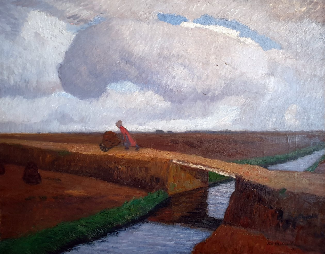 北海沿岸的秋景与运河 作者 奥托·莫德森（Otto Modersohn）