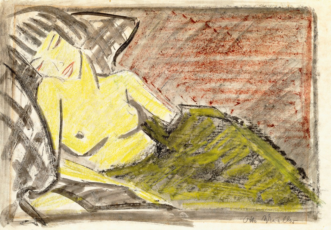 斜倚的女人，约1925年 作者 奥托穆勒