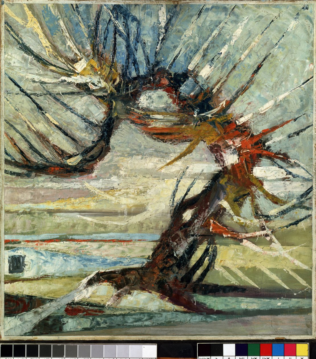 "一棵树 奥托-穆勒（1874-1930 年）（表现主义）的画作 帆布油画。立陶宛考纳斯 Mikalojus Konstantinas Ciurlionis 美术博物馆 作者 奥托穆勒