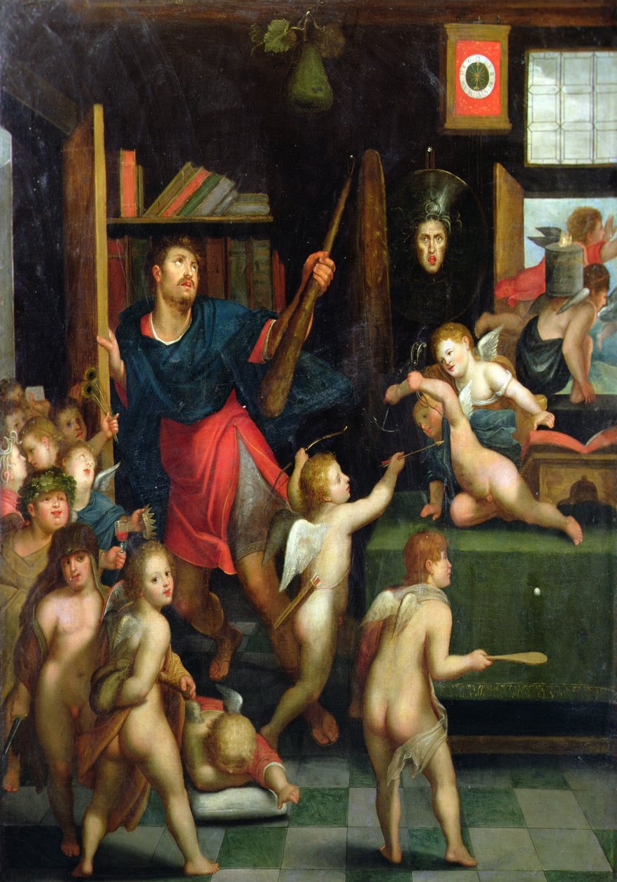 大力神选择的寓言》（布面油画） 作者 Otto van (圈子) Veen