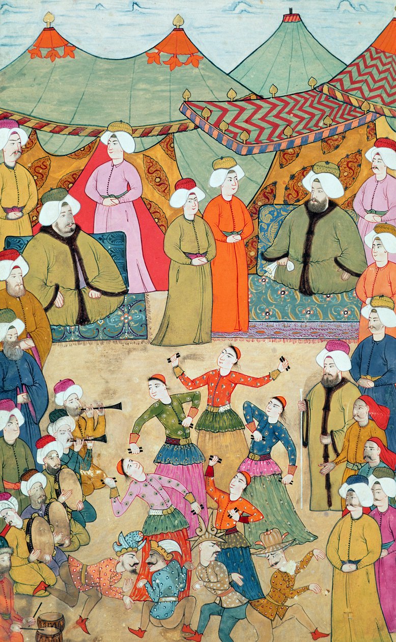 1720年，来自&39;Surnama&39;的Sultan Ahmet III（1673-1736）的快乐之舞 作者 奥斯曼帝国学校