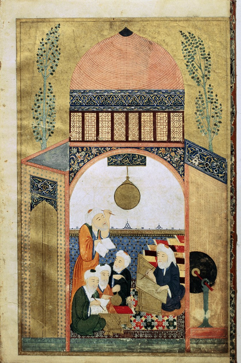 天文学讲座，四位科学家和他们的主人，c.1418 作者 奥斯曼帝国学校