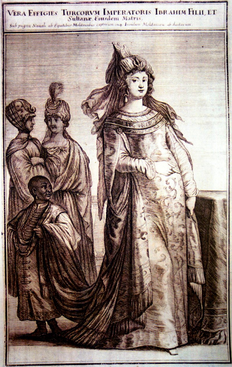 Kosem Sultan与仆人，1647年 作者 奥斯曼帝国学校