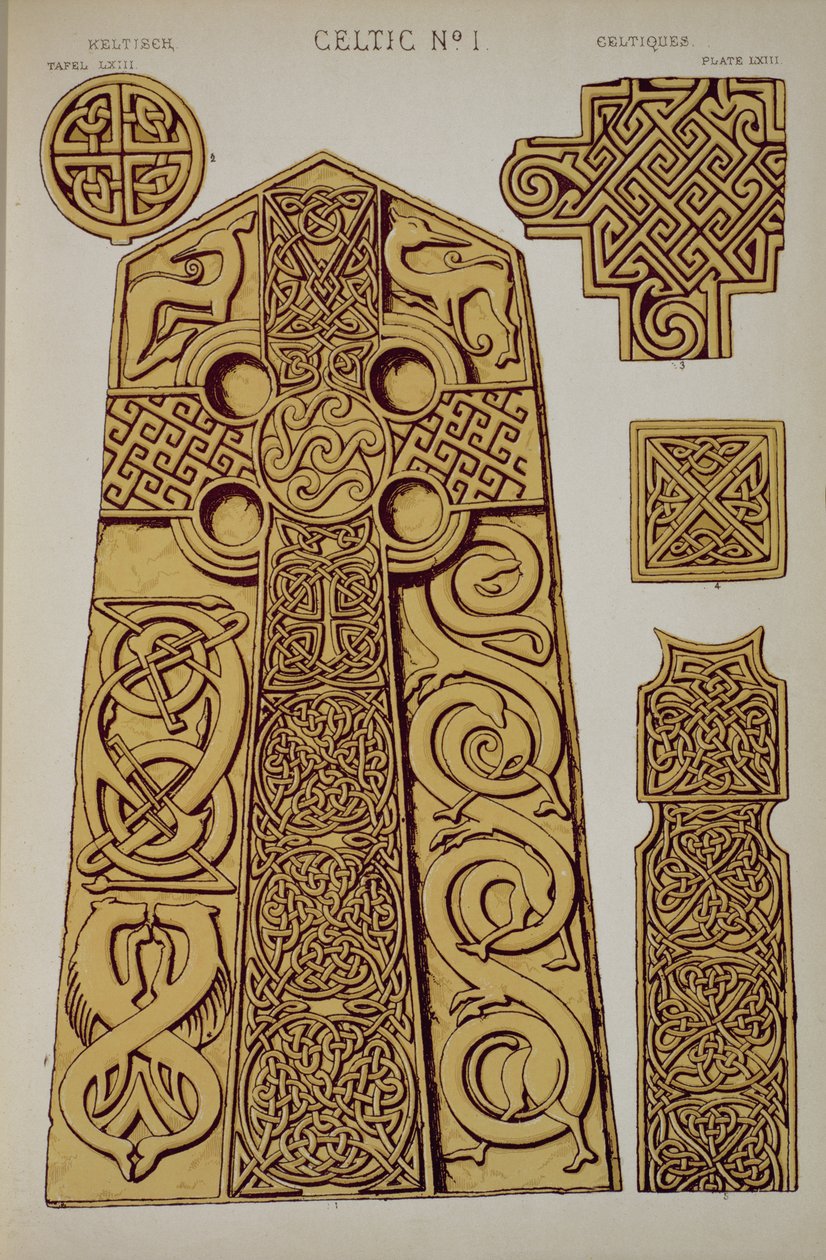 凯尔特装饰品，第十五章，从1868年的“装饰语法”中获得LXIII版 作者 欧文·琼斯（Owen Jones）