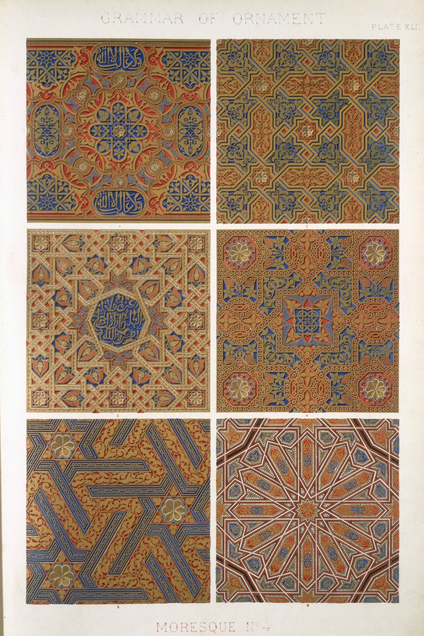 Moresque No 4，Plate XLII，来自Owen Jones的“The Grammar of Ornament”（1809-68） 作者 欧文·琼斯（Owen Jones）