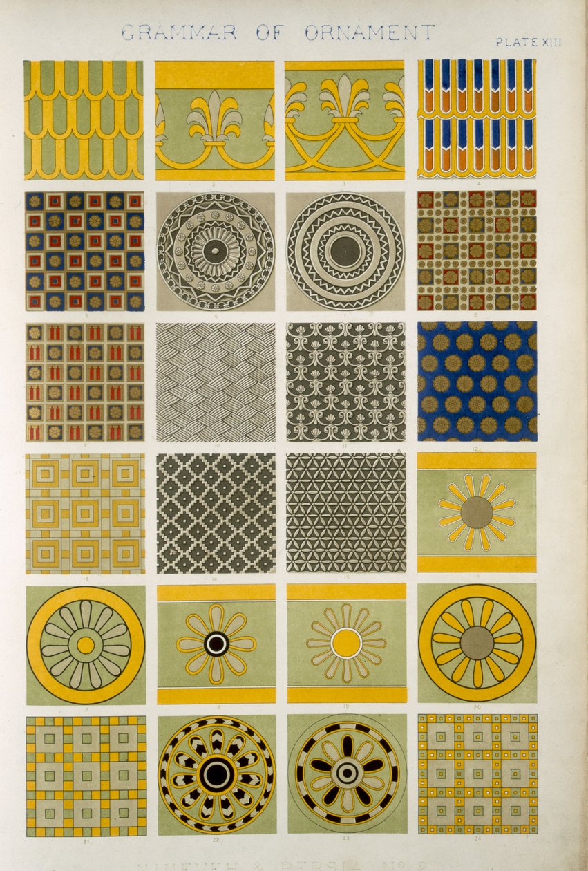 Ninevah和Persia No 2，来自Owen Jones的“饰品语法”（1809-68） 作者 欧文·琼斯（Owen Jones）
