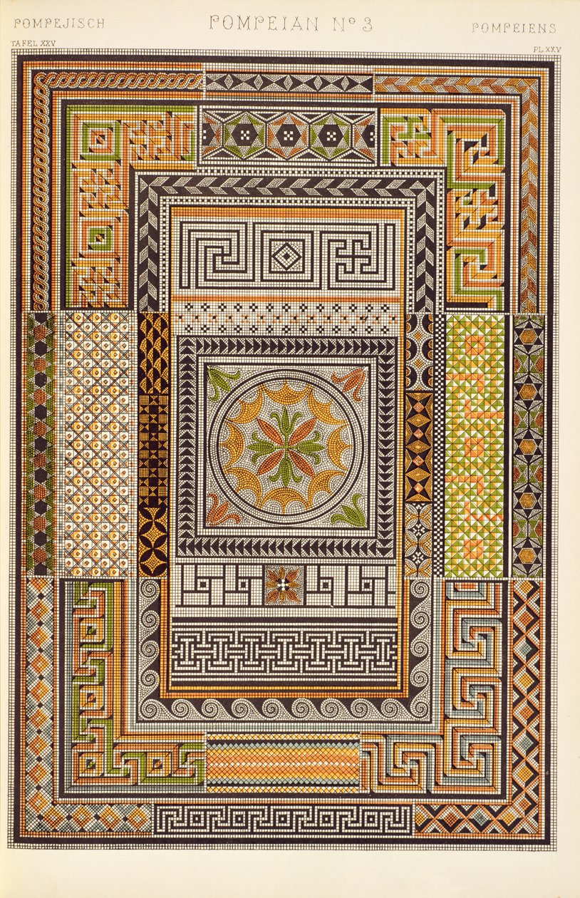 来自Ch V的Pompeiian饰品，1868年“装饰语法”的版权XXV 作者 欧文·琼斯（Owen Jones）