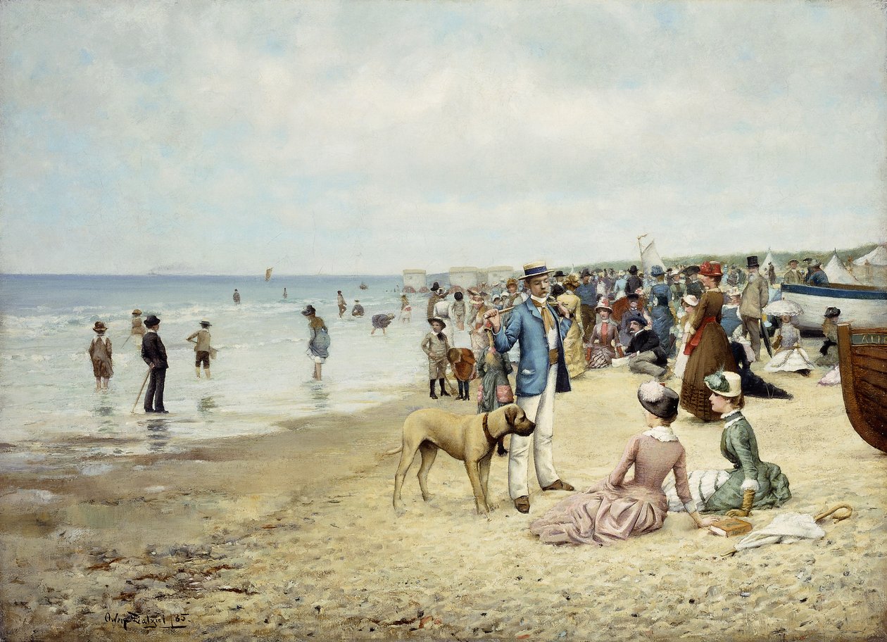 海滩一日游，1885年 作者 欧文·达齐尔（Owen Dalziel）