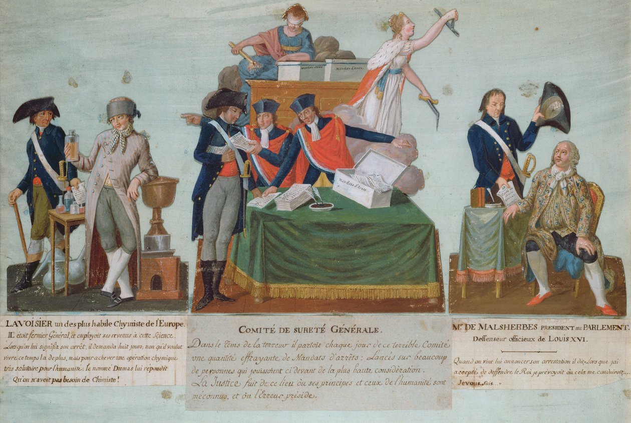 Lavoisier，Surete和Malesherbes将军委员会，18世纪（水粉画） 作者 PA和JB读者