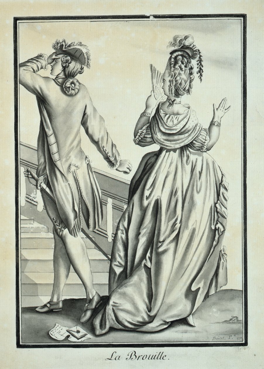 La Brouille（The Quarrel）1771年（笔和墨水和灰色洗纸） 作者 博伊特