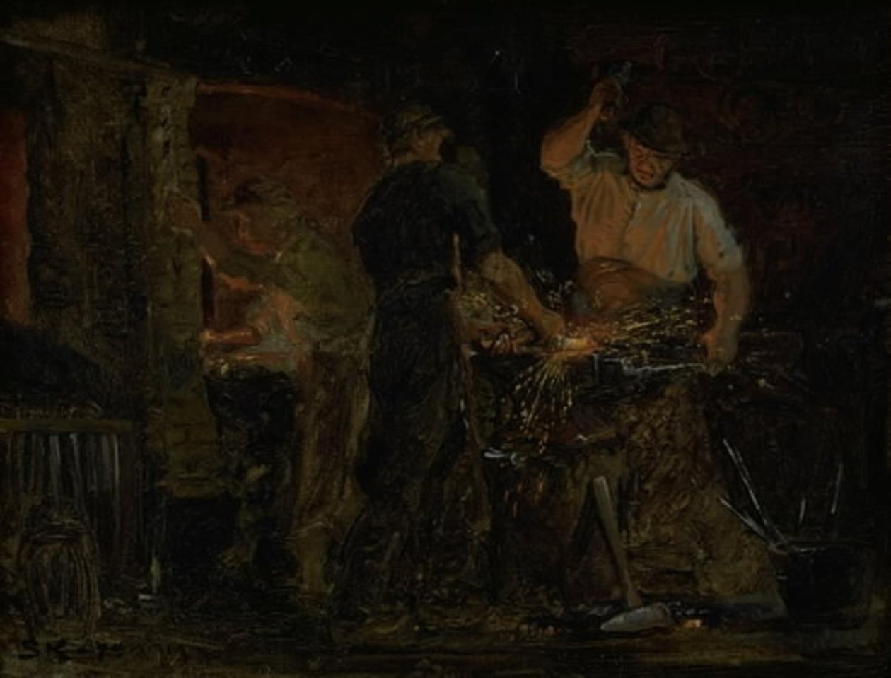 霍恩贝克的铁匠铺 作者 Peder Severin Krøyer