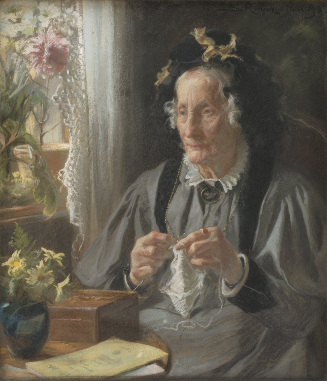 会议顾问 S.A. Casse（女，恩格尔布雷斯）肖像 作者 Peder Severin Krøyer