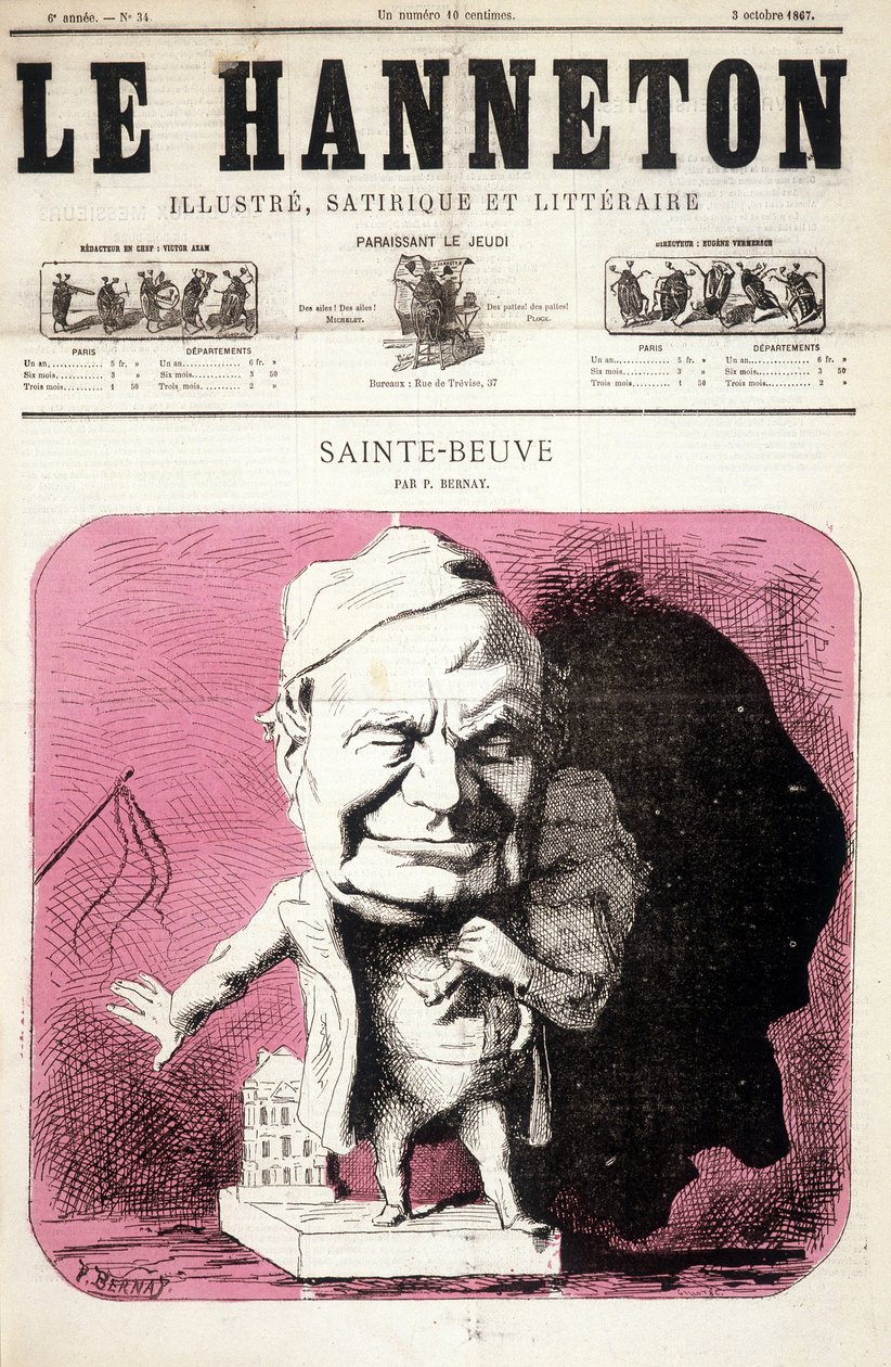 圣布瓦（Sainte-Beuve）--由Bernay在1867年10月3日的 "Le Hanneton "杂志上发表。 作者 伯尼