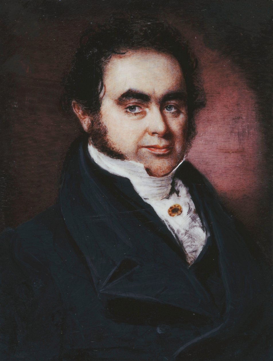 导航员肖像，詹姆斯·温德尔（James Wendell，1787-1834年），胸围长，穿着蓝色外套和白色股票 作者 PG多德