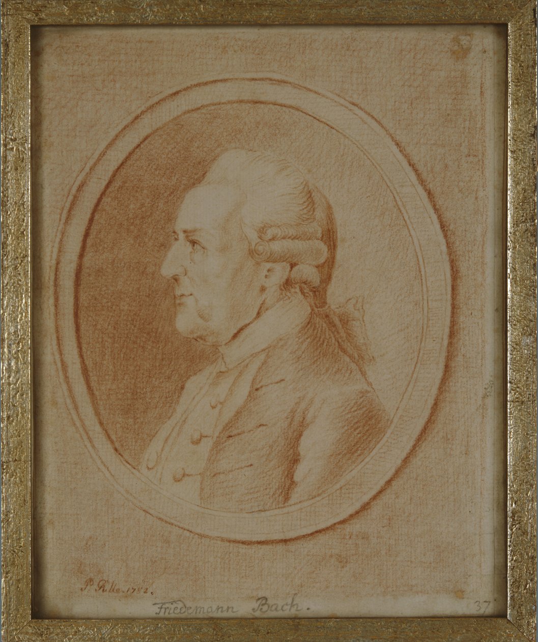 Wilhelm Friedrich Bach，1782年（纸上的红色粉笔） 作者 盖尔或古勒